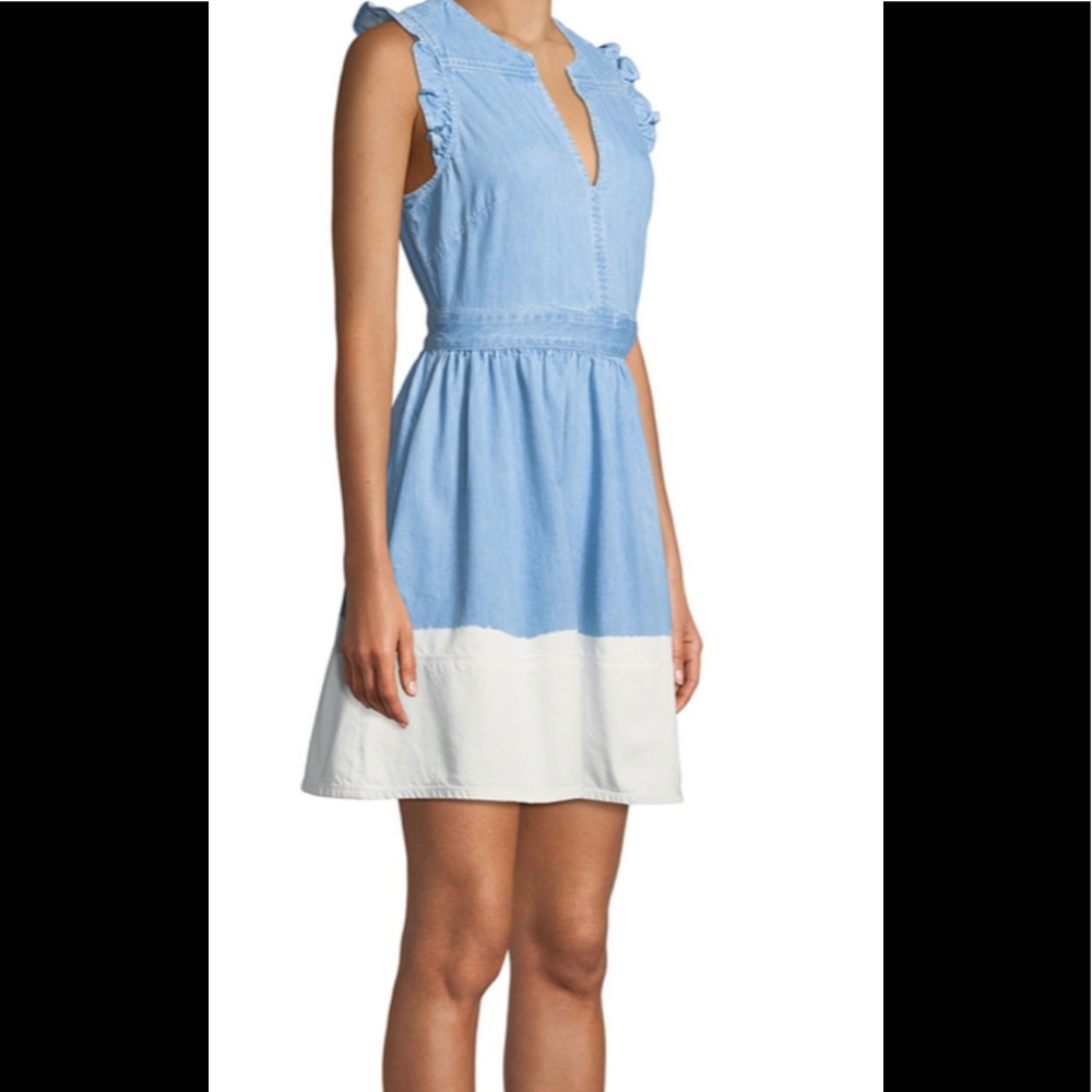 Ruffle denim/jeans dress